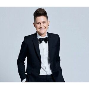 $415 NWT Kirrin Finch The Georgie Black Suit Blazer Large ,Made In Italy